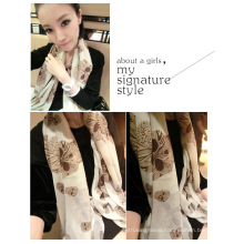 New Design Printing Polka Scarf Chiffon Silk feel Winter Wrap Shawl Long Scarves